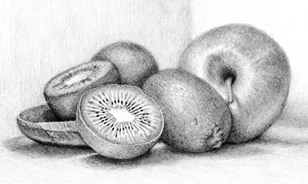 Kiwi Fruit & Apple Still Life ©2010 C Olivia Carlisle ("OC")