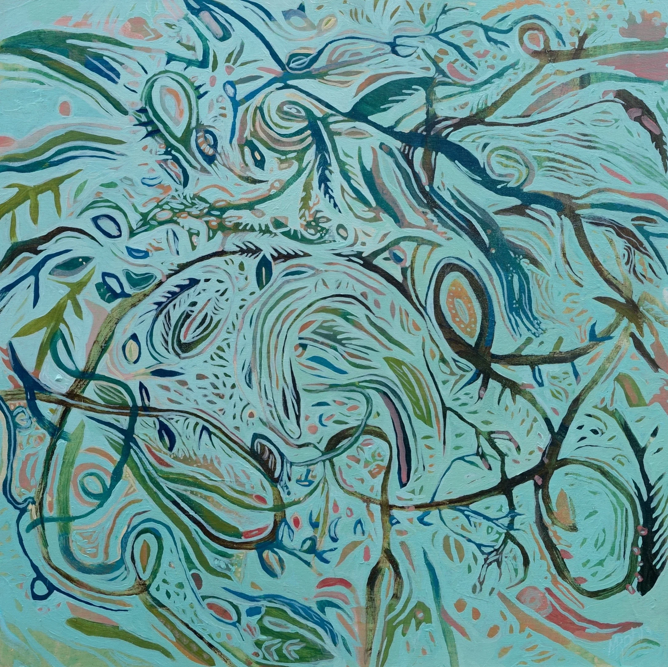 Spring Dance Marcie Rohr, 2015 24" x 24" acrylic on birch panel sold