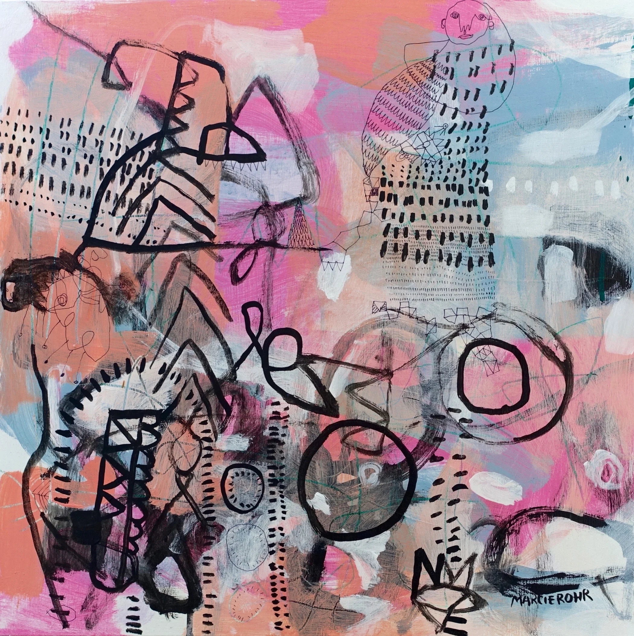 Problem Solving Skills II Marcie Rohr, 2016 18" x 18" acrylic on birch panel sold