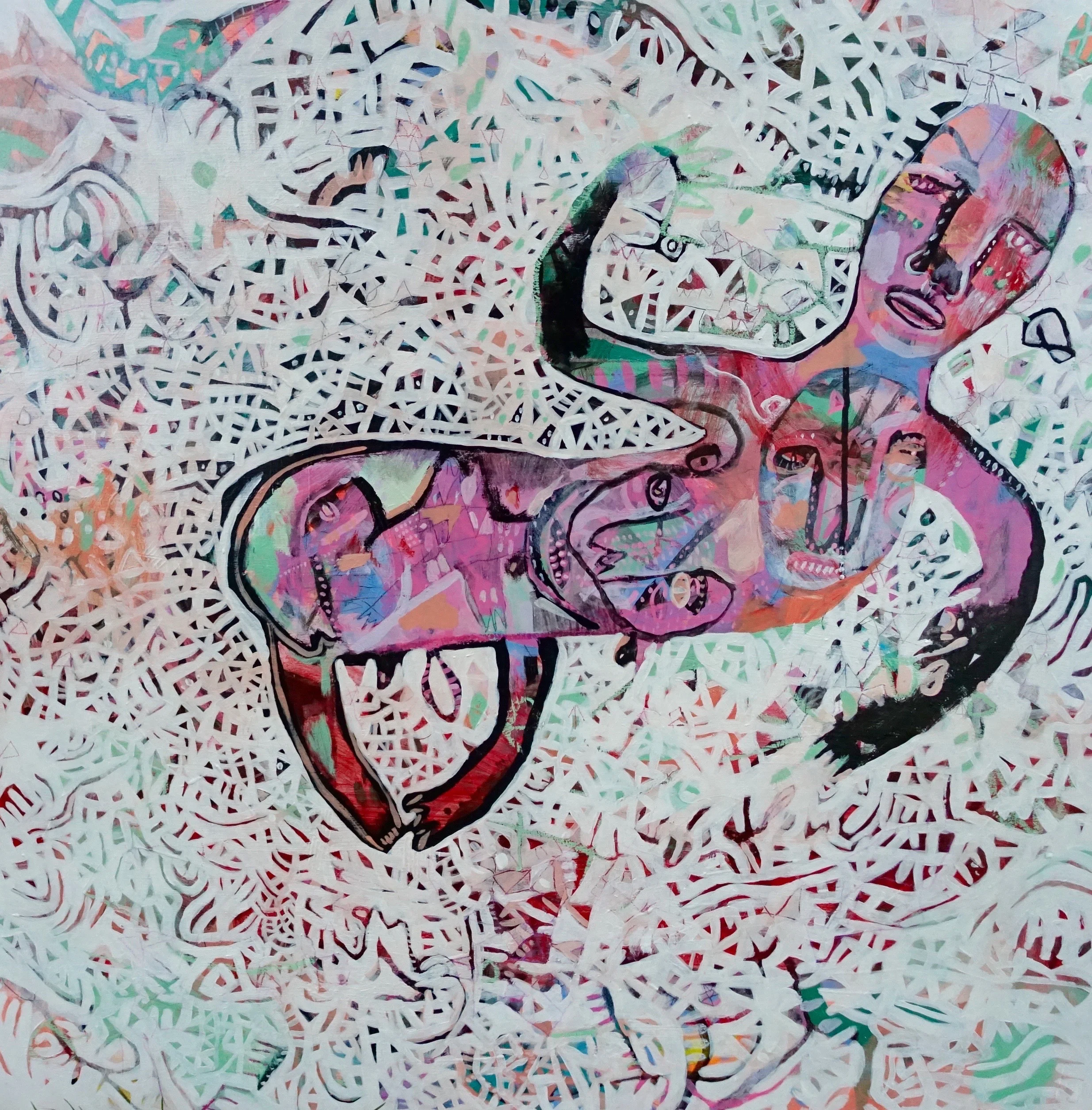 All She Must Hold Marcie Rohr, 2016 36" x 36" acrylic on birch panel sold