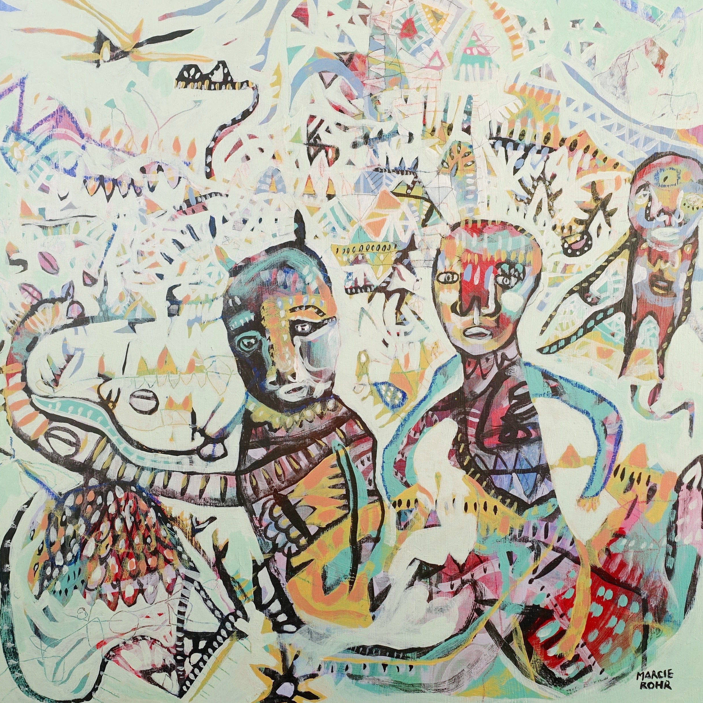 With Not A Second To Lose Marcie Rohr, 2016 24" x 24" acrylic on birch panel sold
