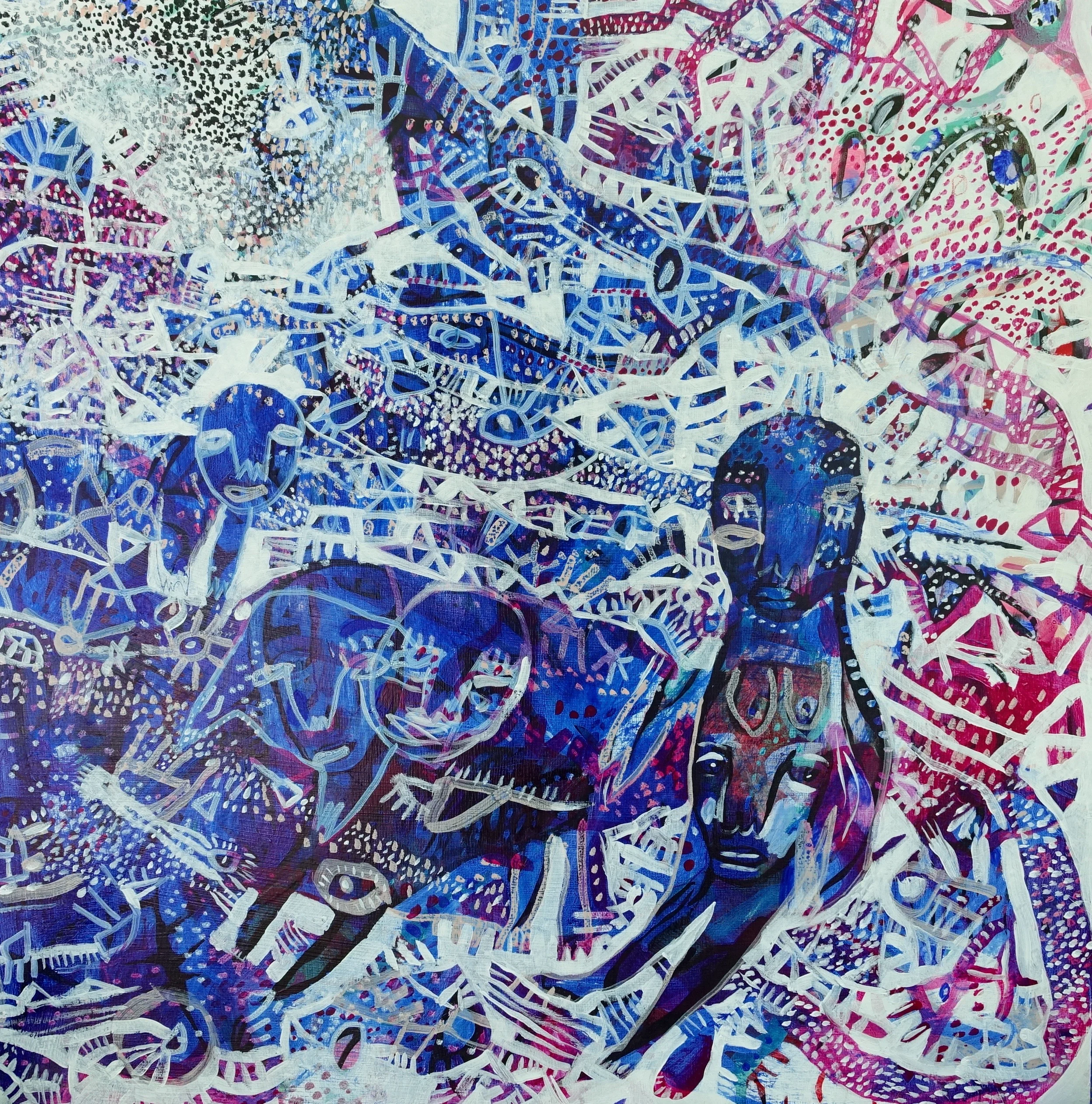 Space Tales II Marcie Rohr, 2017 20" x 20" acrylic on birch panel sold