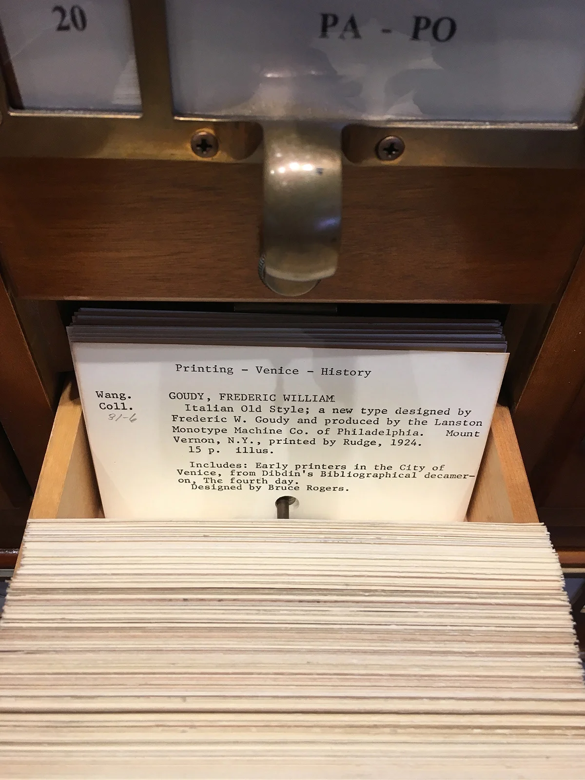 Italian Old Style: a New Typeface Designed by Frederic W. Goudy
