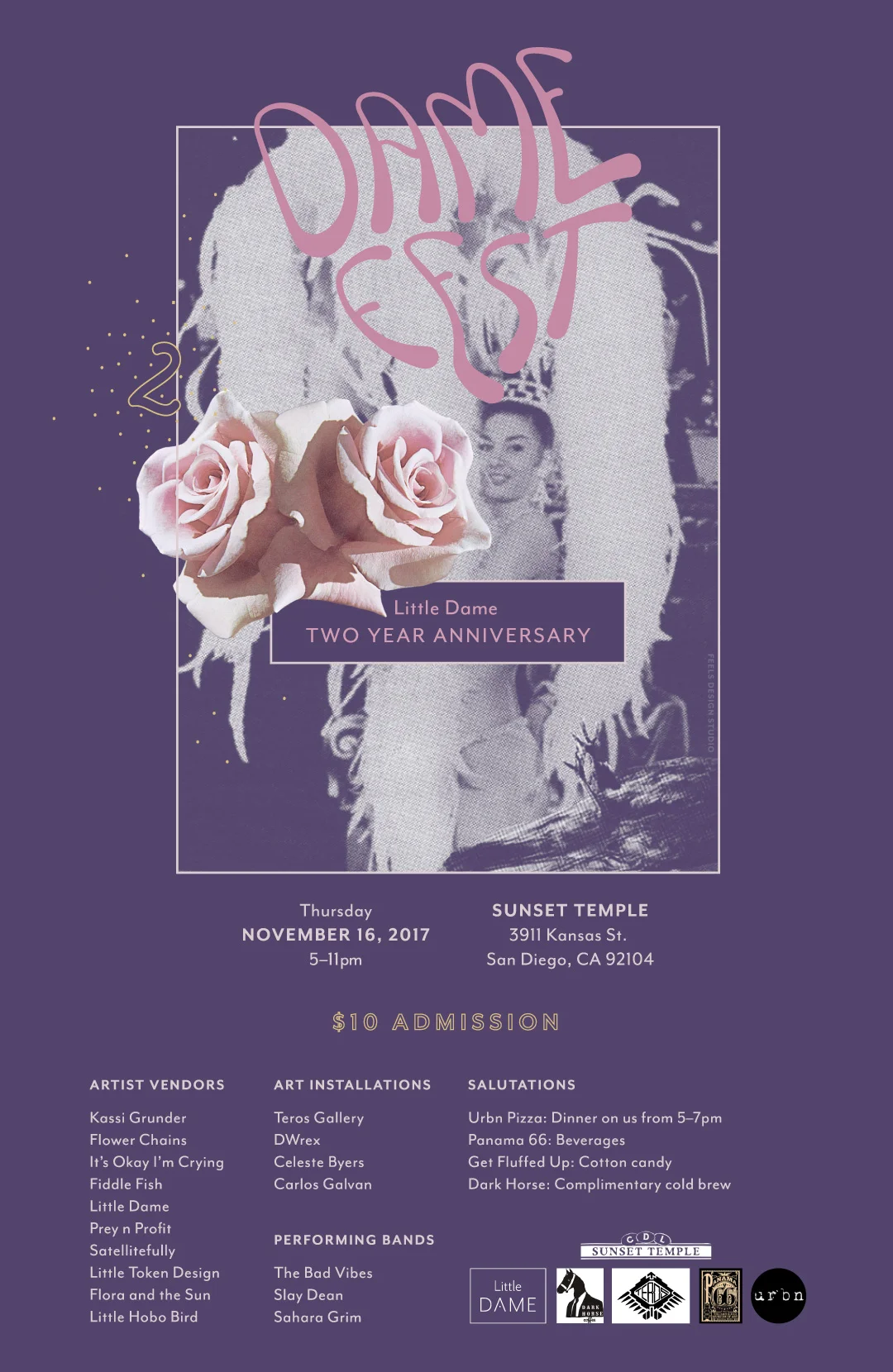 Dame Fest | Little Dame 2 Year Anniversary Party | Print Poster