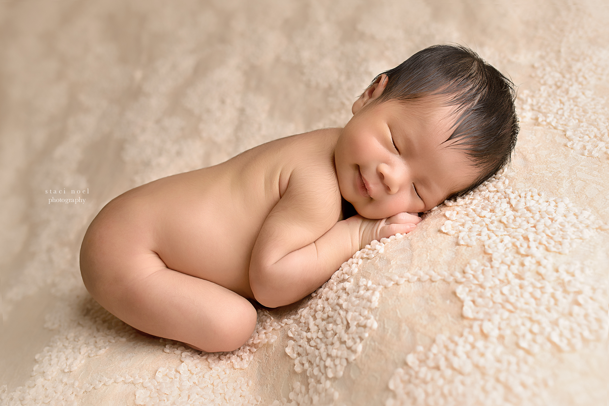 charlotte newborn photography baby girl smiling