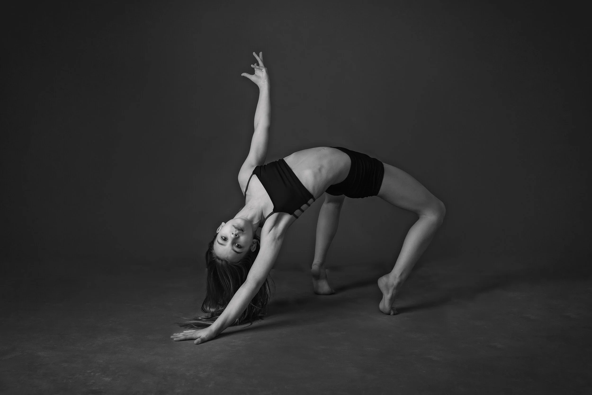 black and white dance portrait in Harrisburg nc