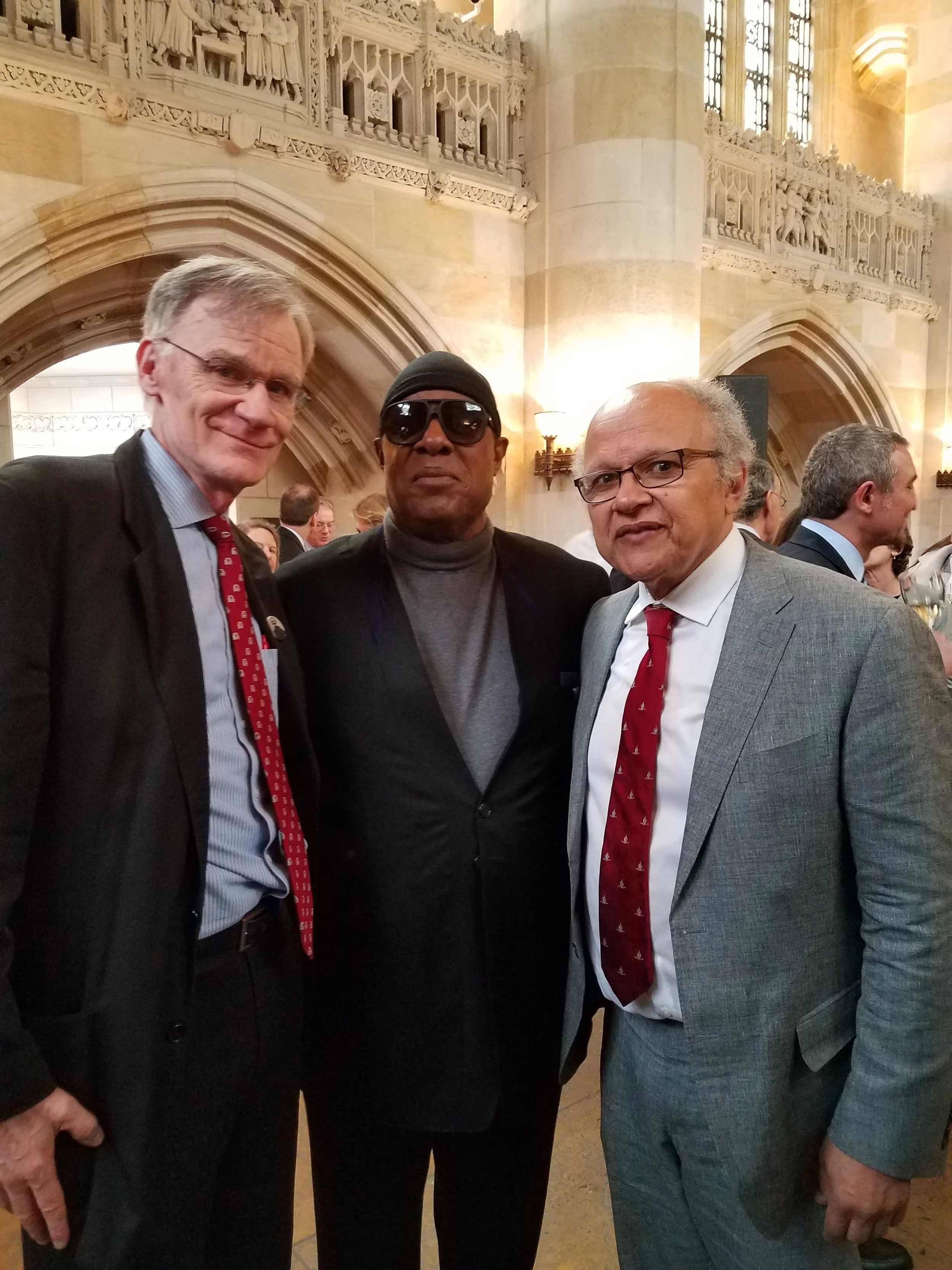 David Blight with Stevie Wonder at Yale University's 2017 Commencement Luncheon