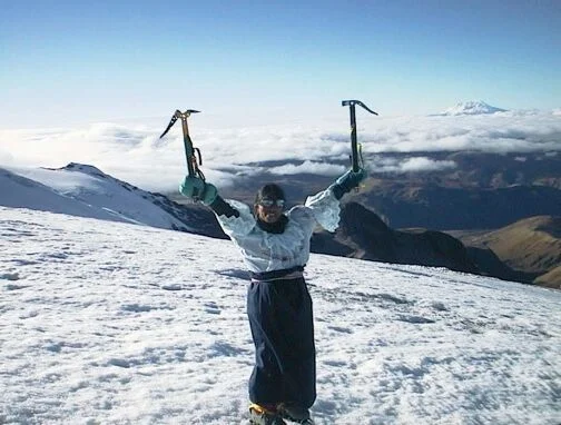 Volcano Cotopaxi glacier practice above the clouds somewhere @ 15,000 feet. 