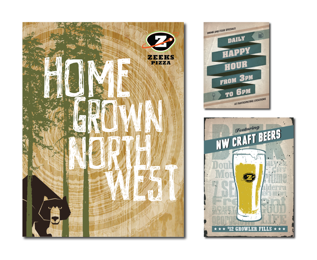 The new Website was a great opportunity to have fun with some new graphics promoting their NW craft beers and happy hour.