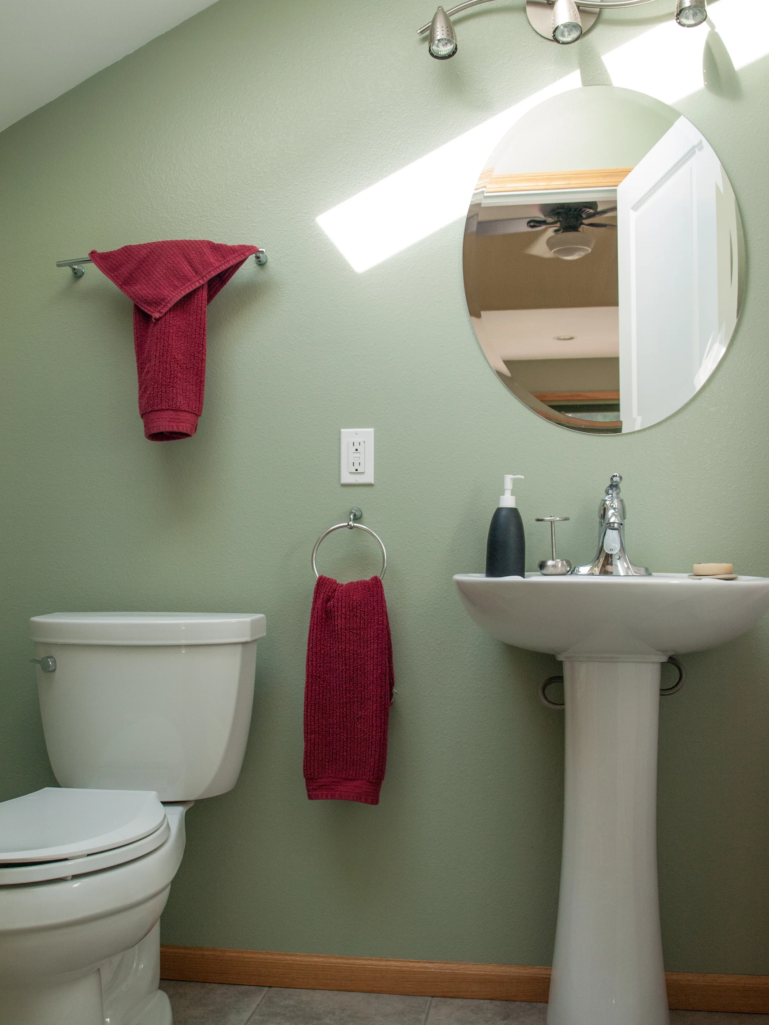  A private bathroom with shower. 