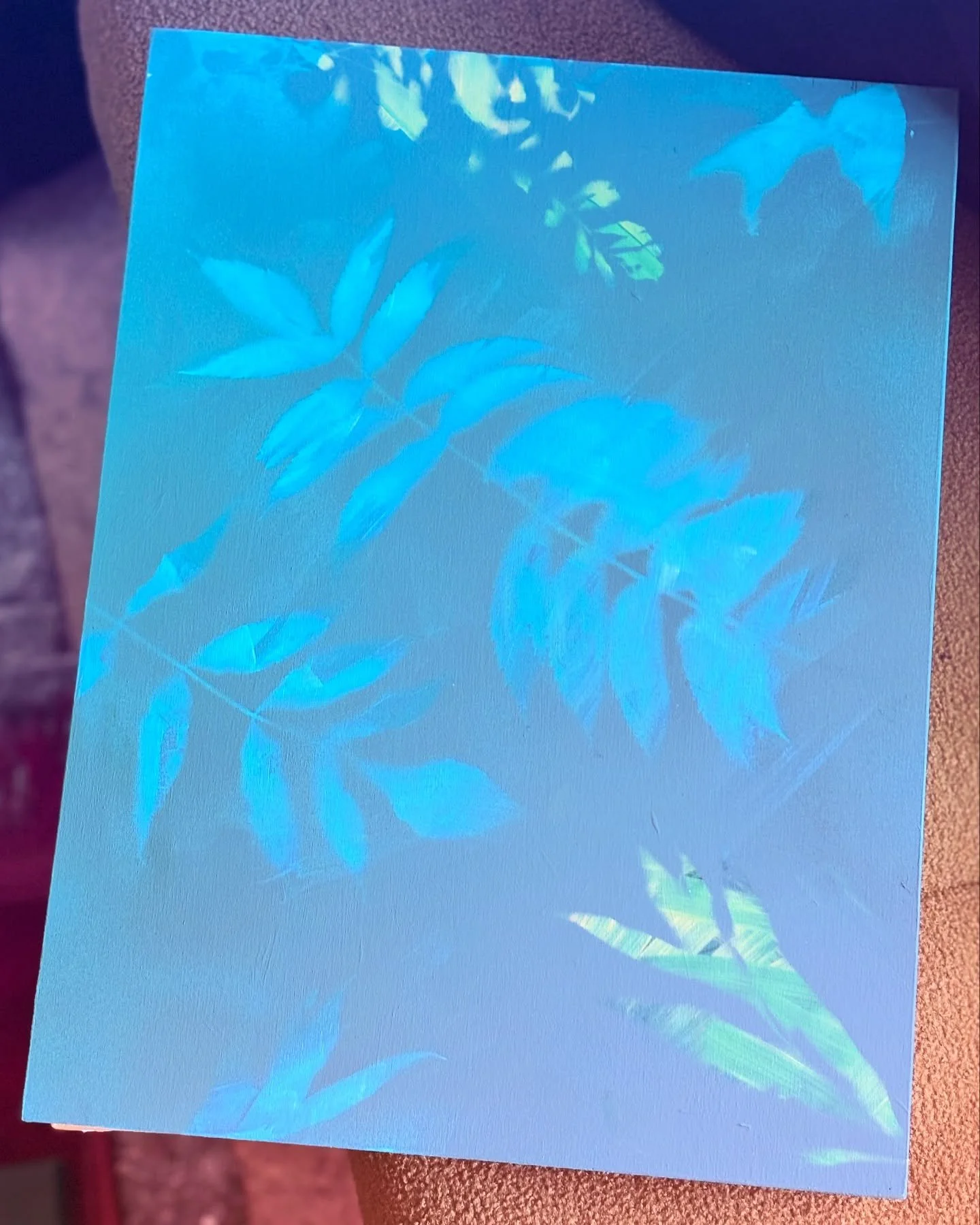 Light and shadow, presence and absence&hellip;
I really enjoy staring at this piece&hellip; needs a nice frame 

Phantom Foliage 
40x30
Wood canvas
Acrylics