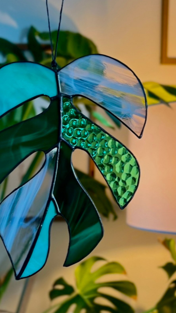 Stained Glass Monstera Leaf