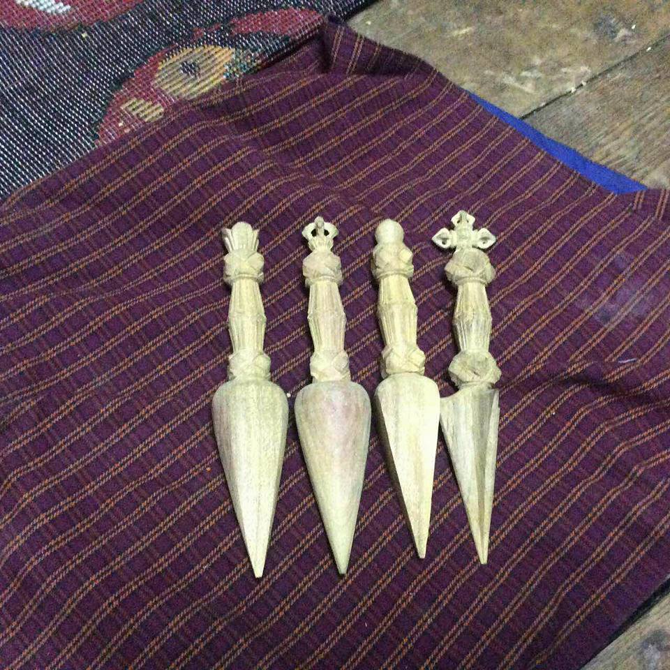 The New Acia wood Phurba Mandala near completion