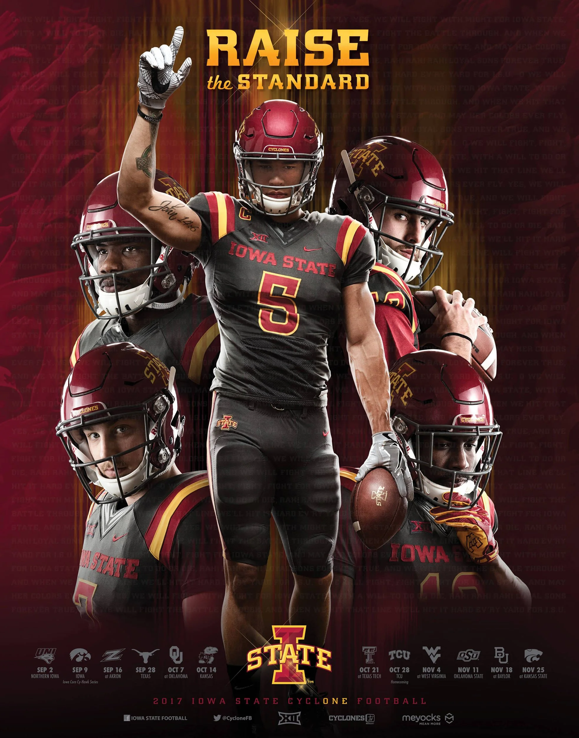 Iowa State Cyclones Football schedule poster 2017 Alan Lazard.JPG