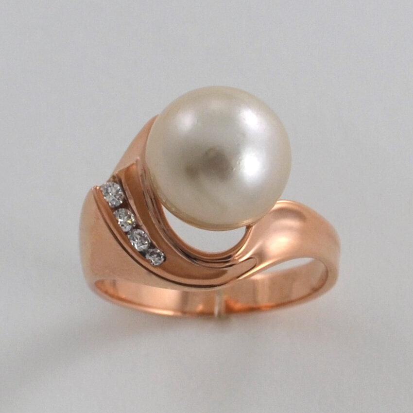Amazon.com: Rose Gold Powder Pink Pearl Ring Sizes 4-10 Wire Wrapped  Handmade Jewelry : Handmade Products