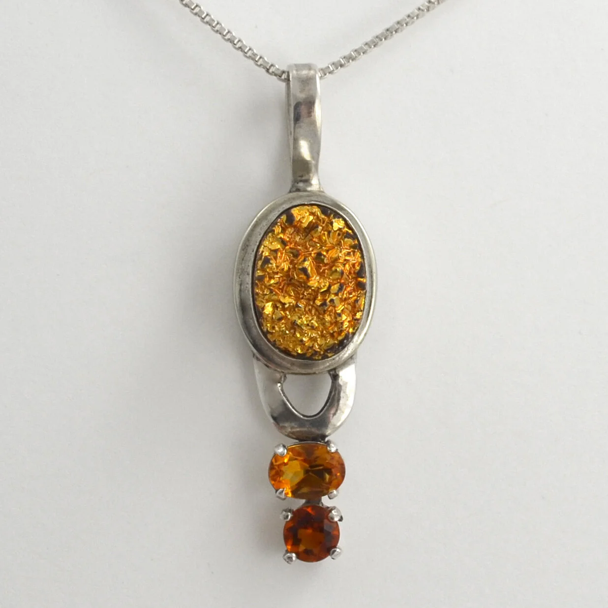 Drusy and Citrine Pendant