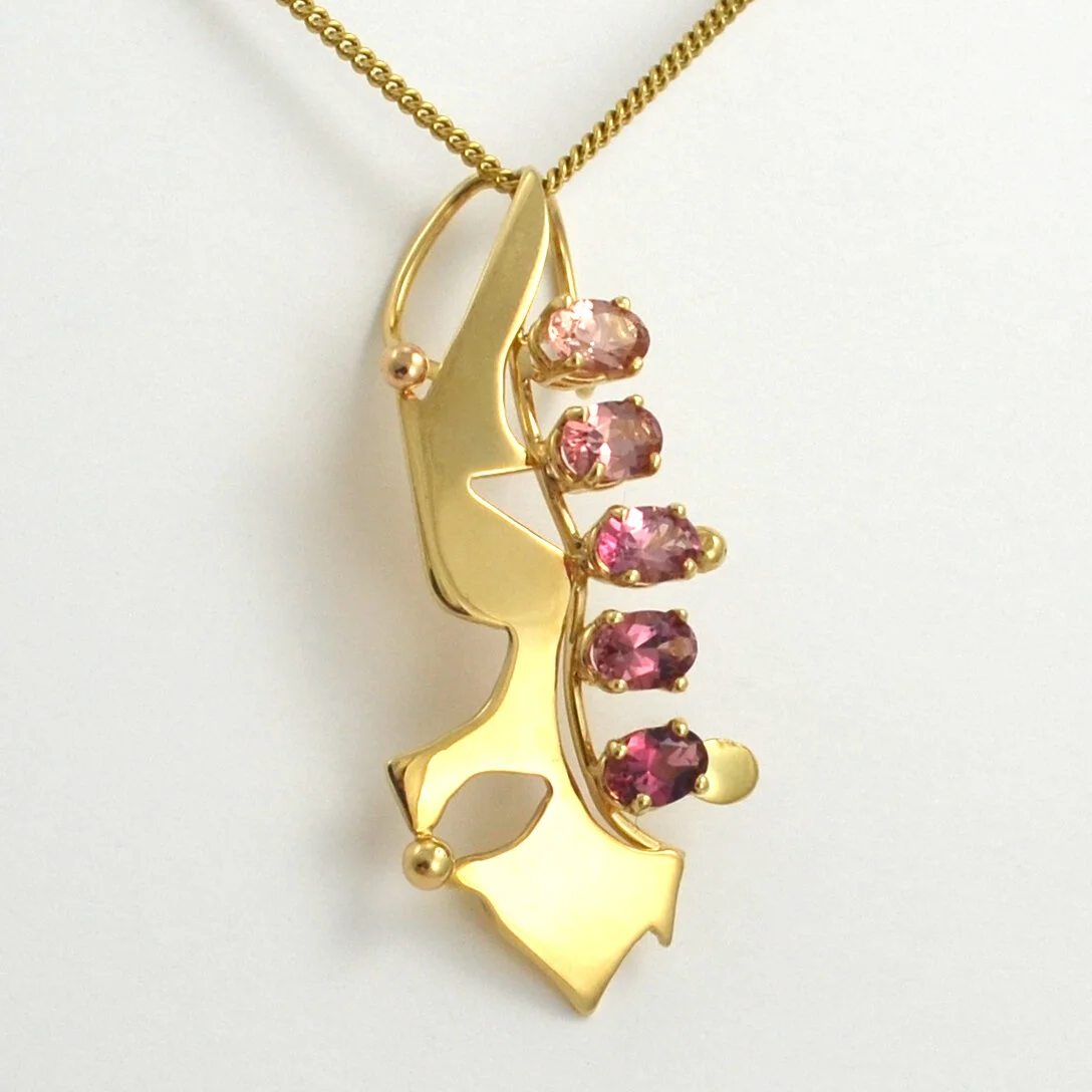 Ombre Peach Tourmaline Pendant