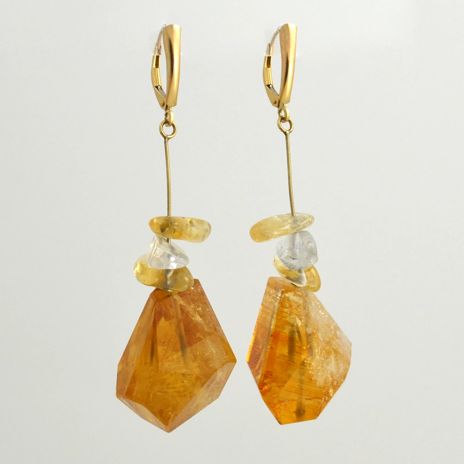 Citrine Crystal dangle Earrings