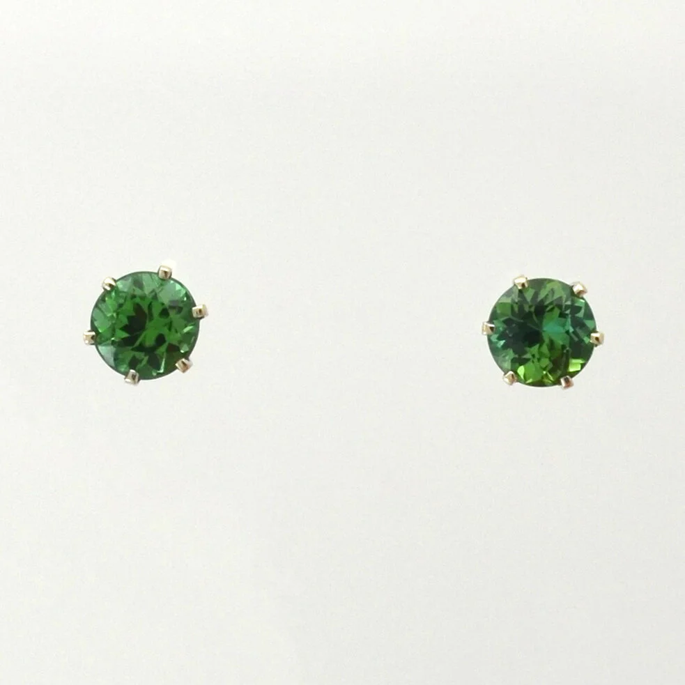 Extra Fine Mint Green Tourmaline Studs — Sharon Teaman Designs