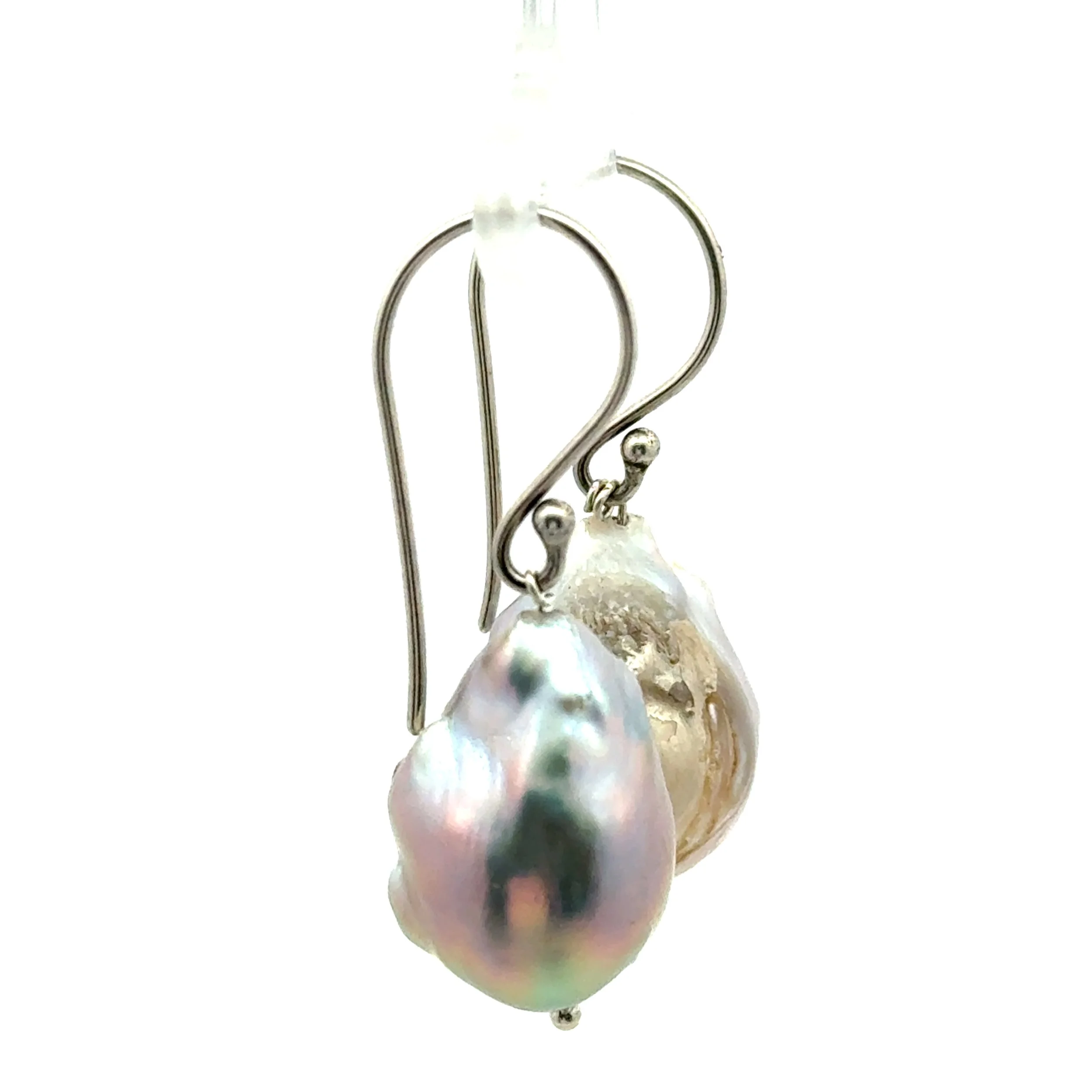 ER FW P Freshwater Lavender/Pink Baroque Pearl Earrings