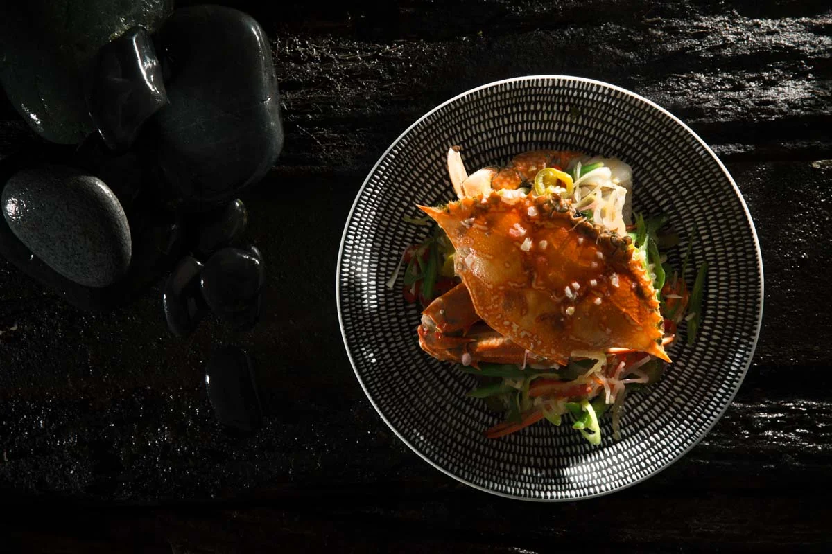 Blue Swimmer Crab with chillies, lemon, garlic and white wine emulsion