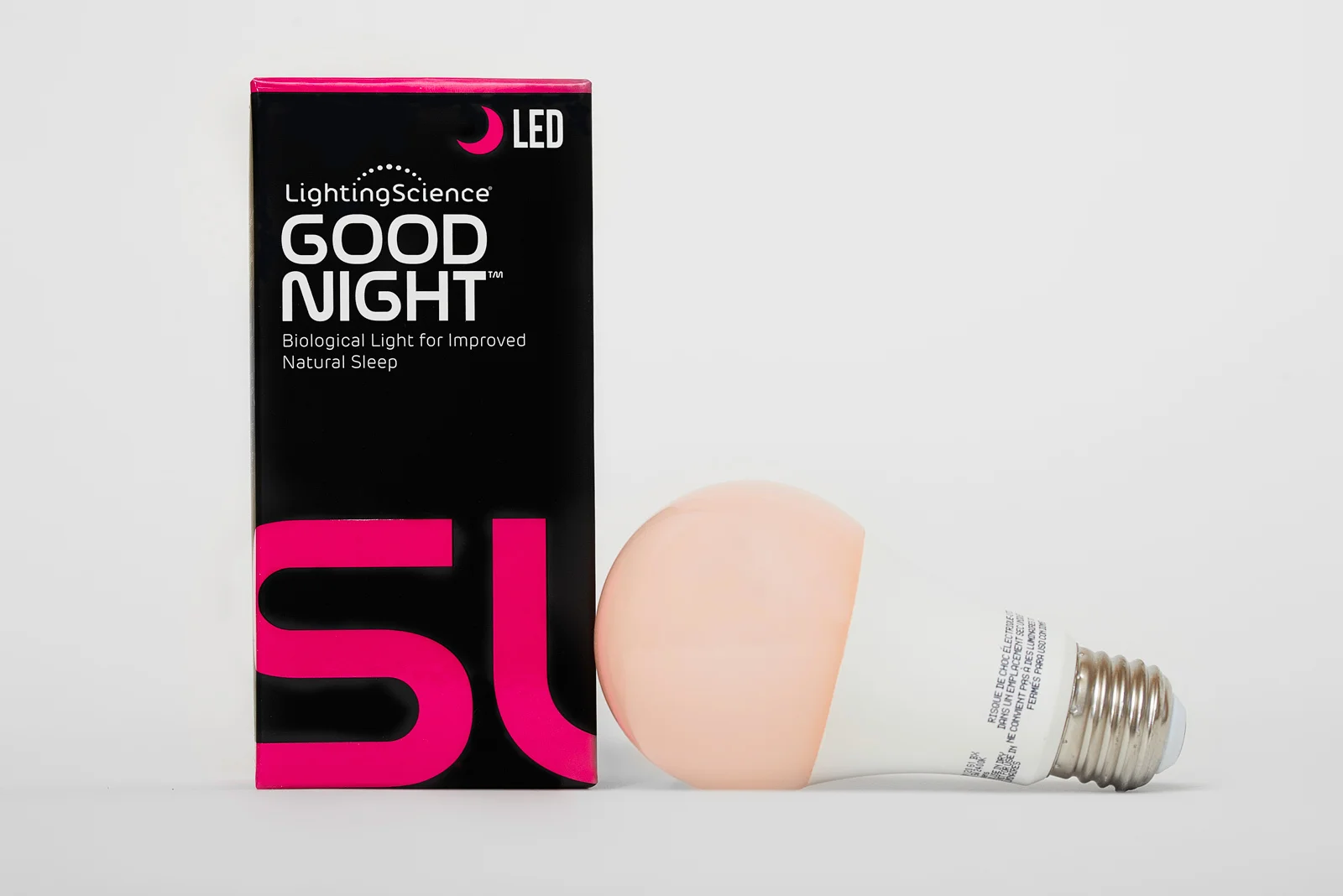 The HealthE™ Good Night® LED sleep-enhancing light bulb from Lighting Science®