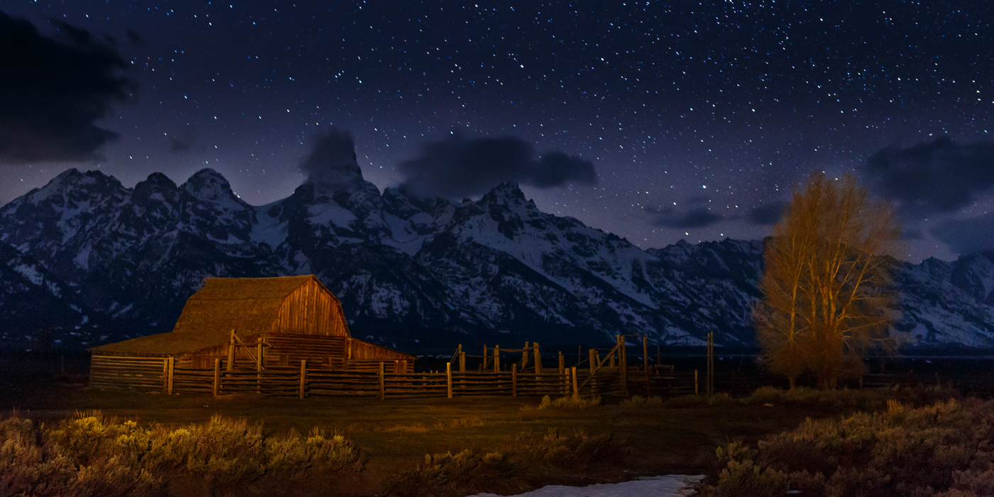 Mormon Barn by Starlight