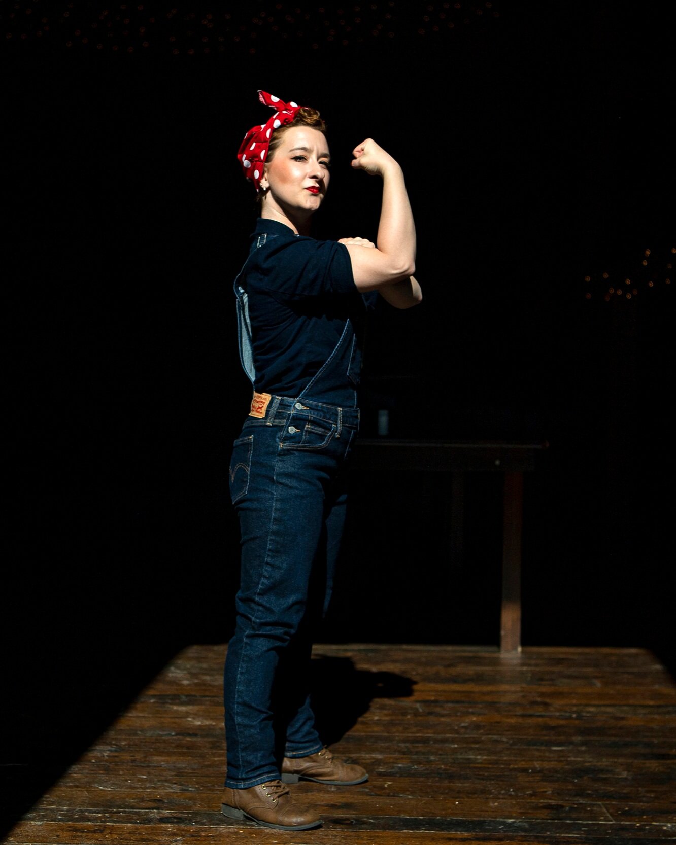 Alyssa Bruno, of Apollo, Pa., portraying Rosie the Riveter, poses for a portrait before the World War II Victory Ball at the West Overton Village and Museum, Saturday, May 25, 2019, in Scottdale, Pa. “I love Rosie," said Ms. Bruno, who has portrayed