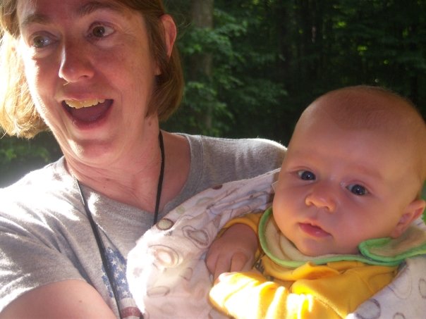 My mom with my son, her 3rd grandchild at the time (now she has 4 grandsons and 1 granddaughter).