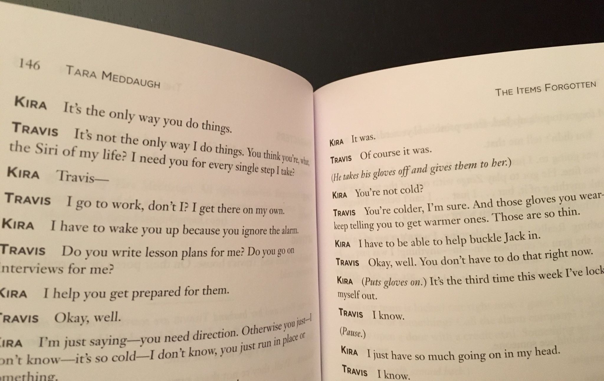 Excerpt from Tara Meddaugh's play, The Items Forgotten.