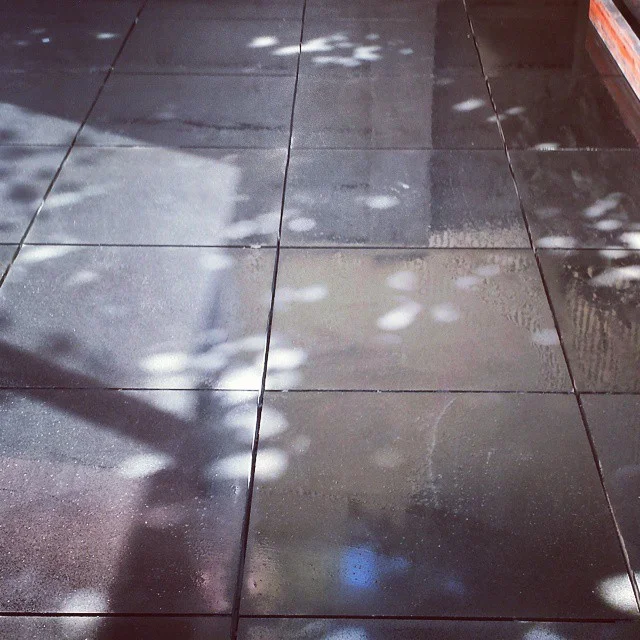 Bluestone paving coming up nicely #vantagelandscapes