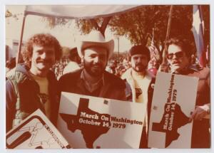 Haberman (right) attends the March on Washington in 1979