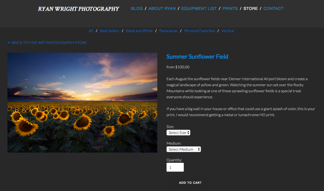 Squarespace’s image display in the store. Definitely less cluttered and easier to use.