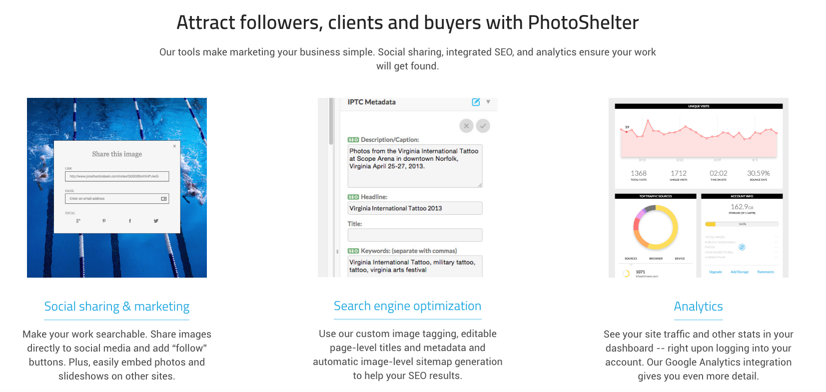 Ok great, social sharing, SEO, and analytics. Sweet!