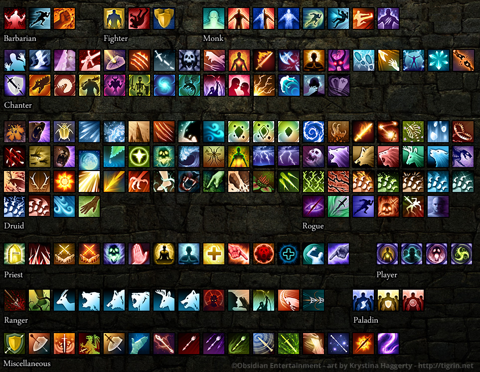 Pillars of Eternity spell icons