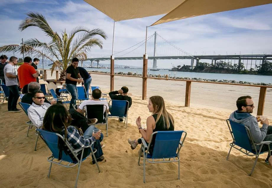 Photo: John Storey, Special To The Chronicle Beer on the beach at Woods Island Club on Treasure Island.