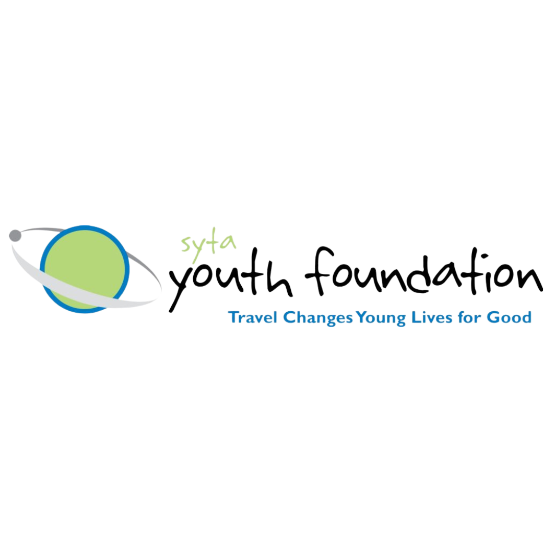 Logo of the Youth Foundation with a globe and orbit design, and text 'Youth Foundation' with the slogan 'Travel Changes Young Lives for Good'.
