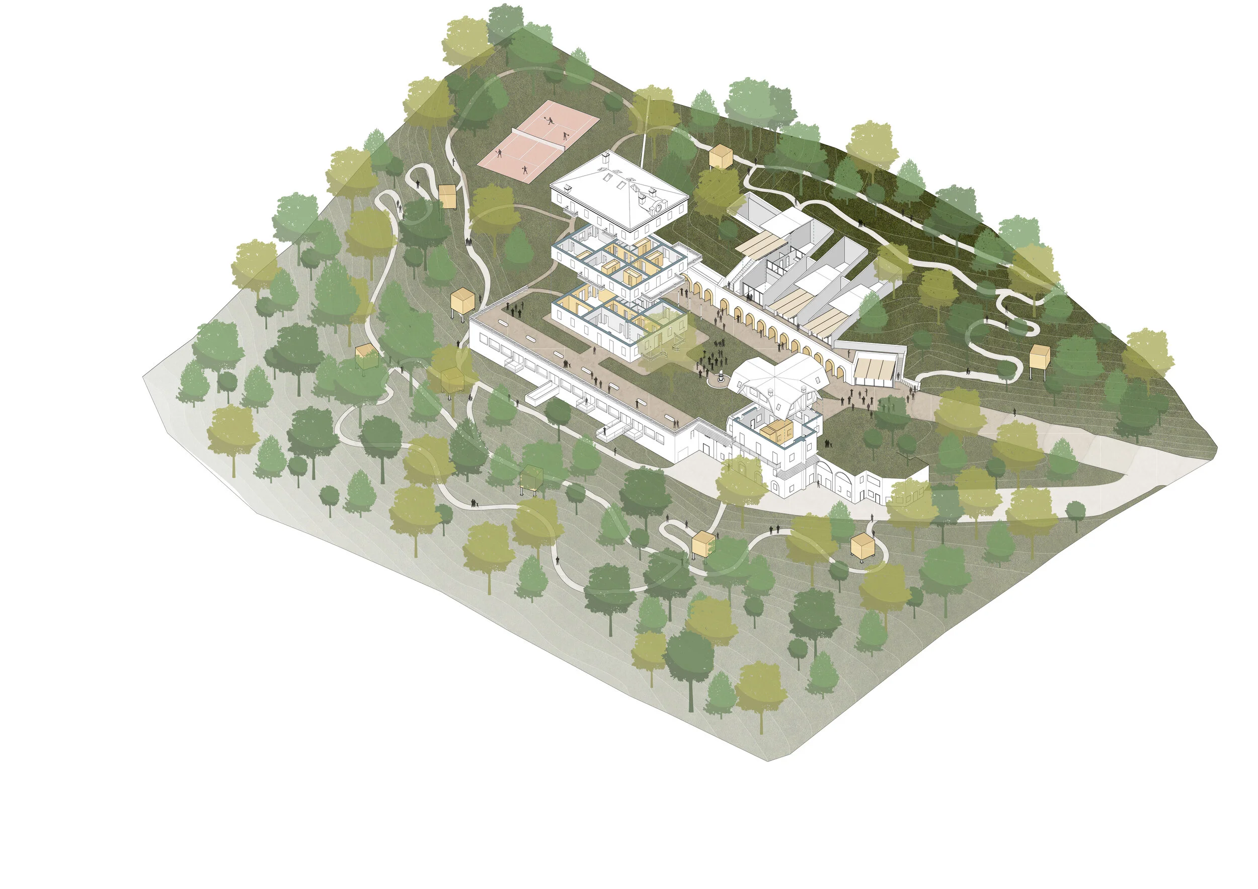 llabb_Hill of Arts_ exploded axonometry _2020