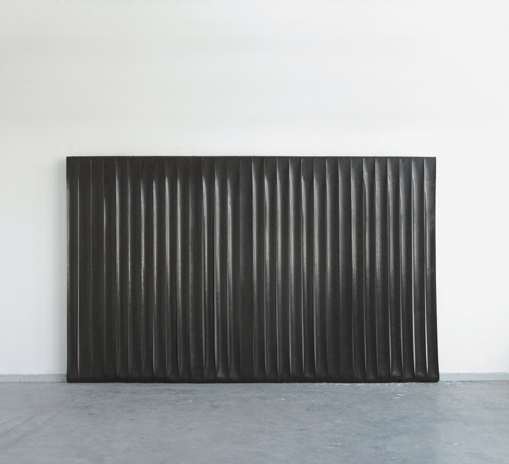 Untitled, 2011. Silicone, pigment, cotton, steel 270 x 440 cm