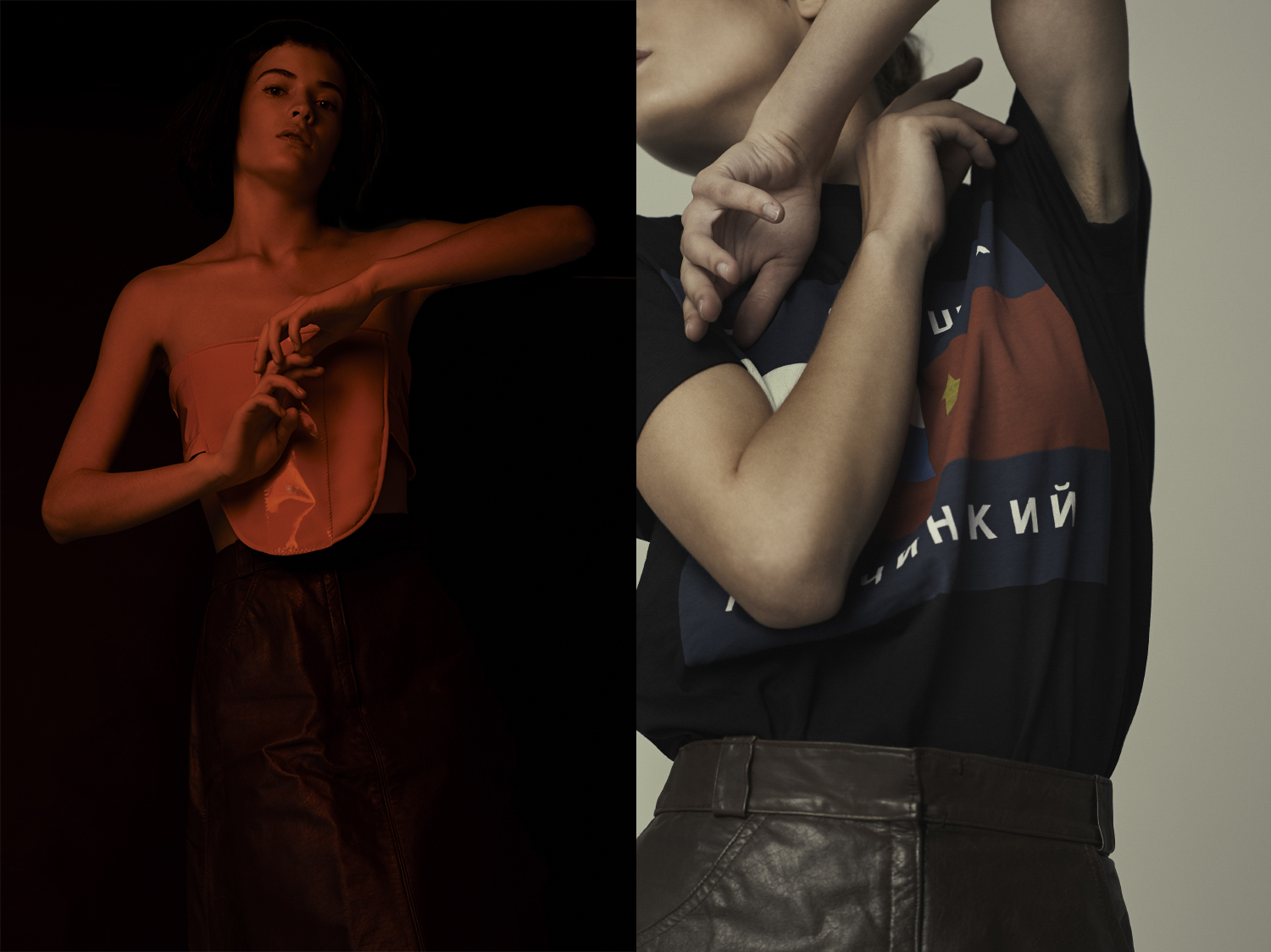 top CHEA skirt STYLIST’S ARCHIVE . t-shirt GOSHA RUBCHINSKIY skirt STYLIST’S ARCHIVE
