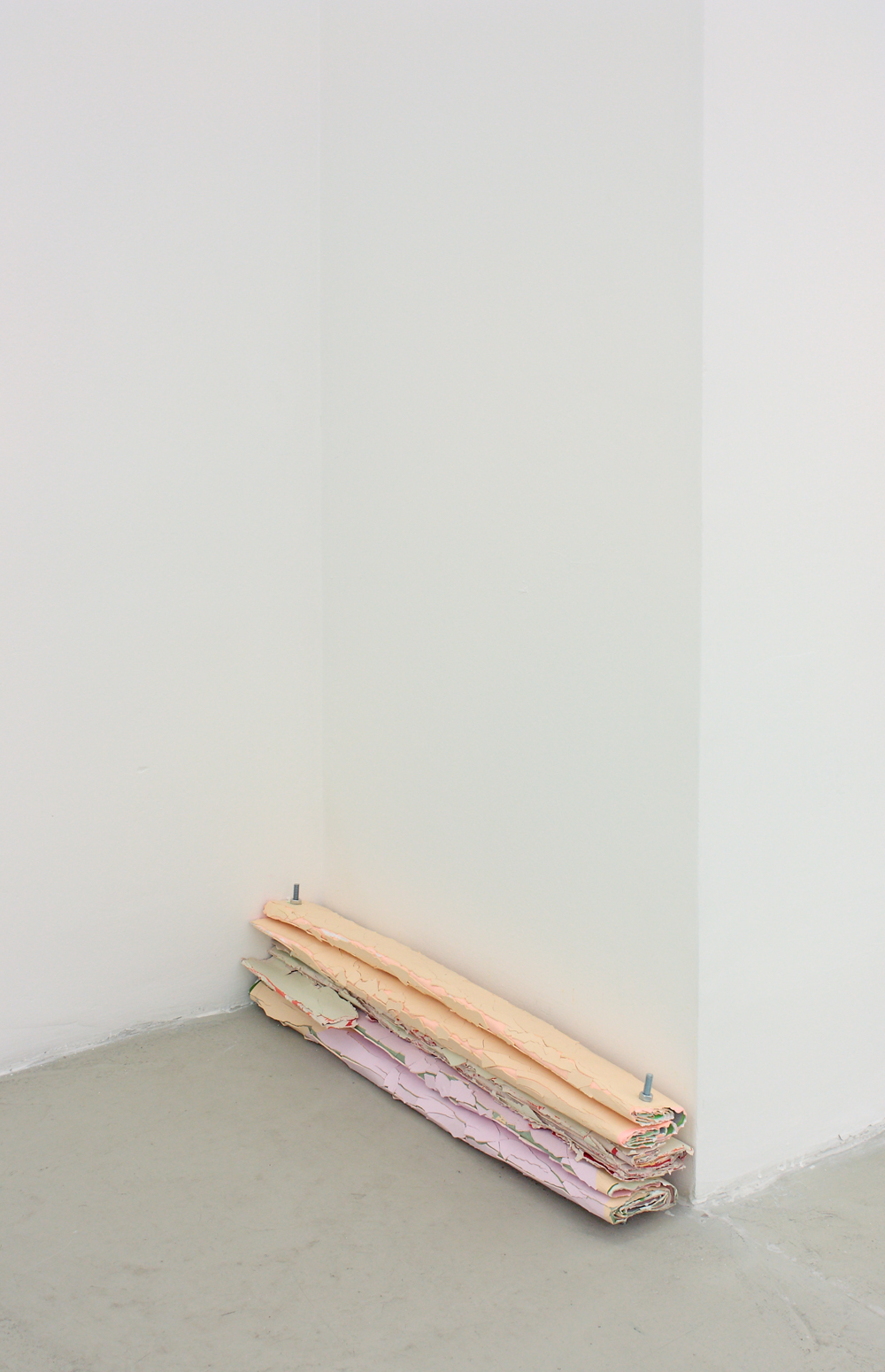 P=A=R=T=I=D=A, 2011, acrylic, gesso acrylic and gouache on paper/steel, 16 x 68,5 x 14 cm