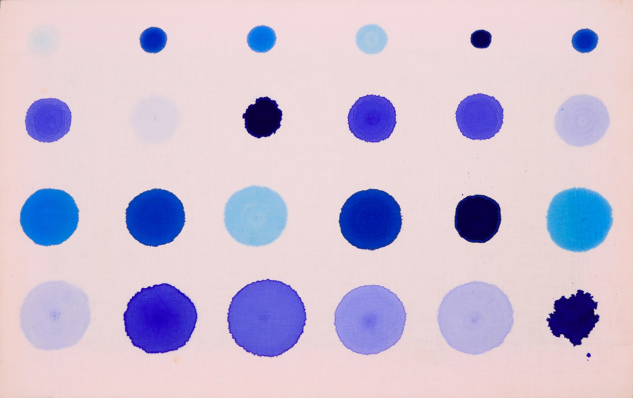 Iniezioni, 1980, acrylic on raw canvas, O.mmc 1,4,6,8 rip., 50 x 80 cm