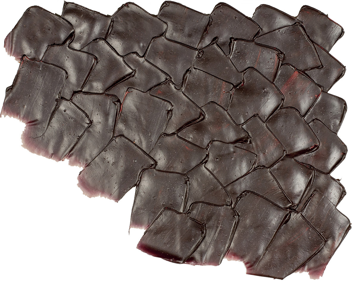Essenziale Carminio nero, 1992, acrylic and reinforced resin, 52 x 64 cm