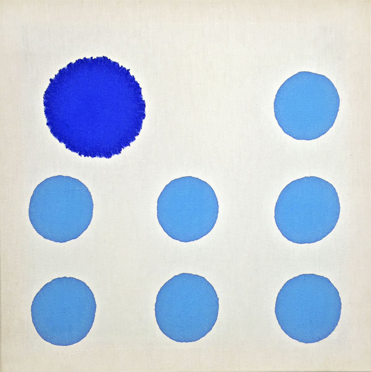 Canvas Injections C, 1980, Blu Ultramarine, cmc 3.5/cmc 0.5 x 7, 47 x 47 cm