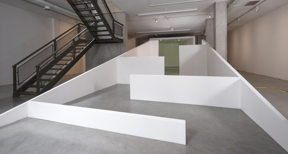 Plan and elevation drawing (flow chart), 2013, wood and paint, edition: 1/3, dimensions variable