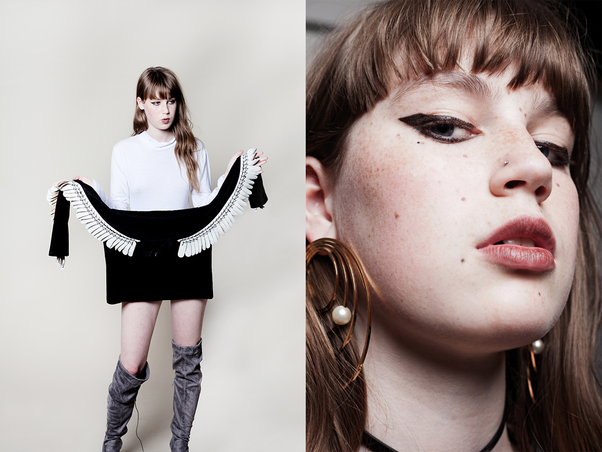 jumper DANIELLE ROMERIL body JANE BOWLER boots QUIZ . choker and earrings MARIA FRANCESCA PEPE