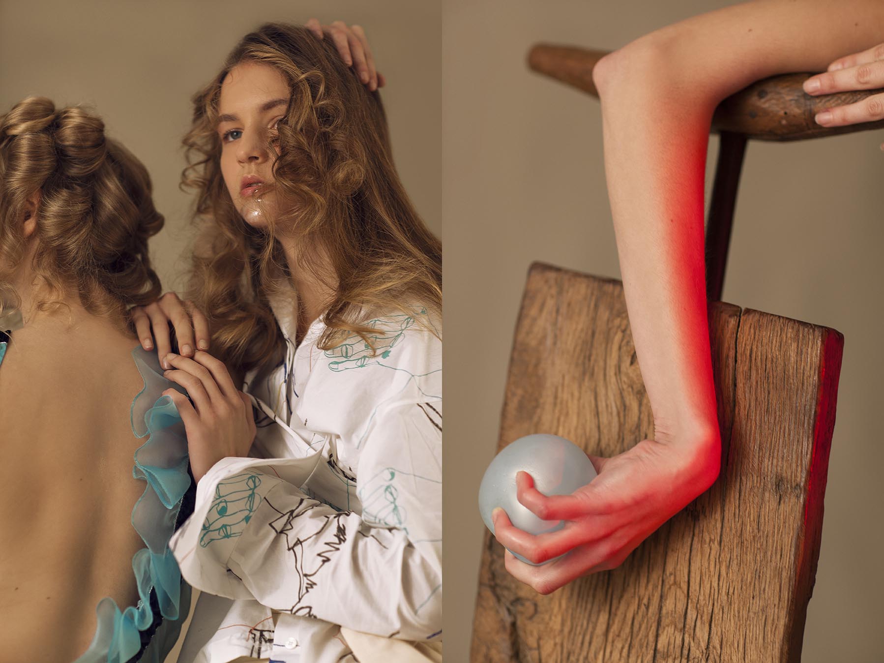 dress LIEKE PANSTERS shirt PORTS pants ERIKA CAVALLINI . sculpture chair NIVALDO SILVA BRANDAO