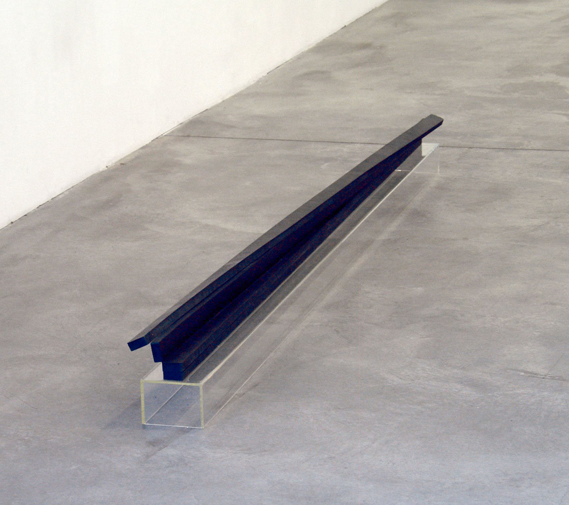 The Limits of Almost, 2009, rubber, acrylic glass, 24 x 250 x 10 cm
