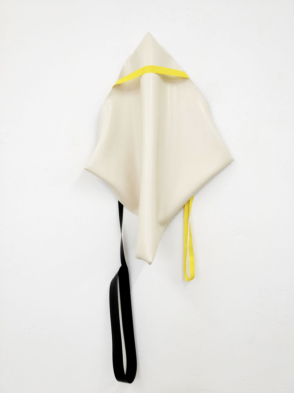 Nonmember with yellow and black, 2011, rubber, nylon, 145 x 80 x 10 cm