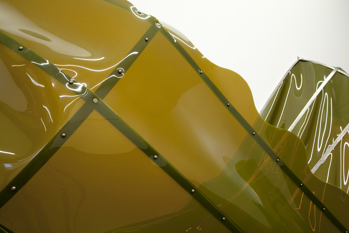 Topsy Turvy (details), 2012, vinyl, stainless steel, copper, 80 x 230 x 100 cm